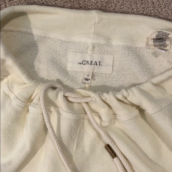 THE GREAT. Pants - EUC the great crop sweatpants in egg shell ( white